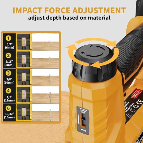 Upholstery Staple Gun Compatible with Dewalt 20V MAX Battery - color: Black and Yellow