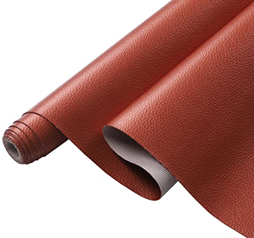 Picheng Pearlescent Faux Leather Fabric: 13.8" x 53" Soft Faux Leather Roll - color: Copper