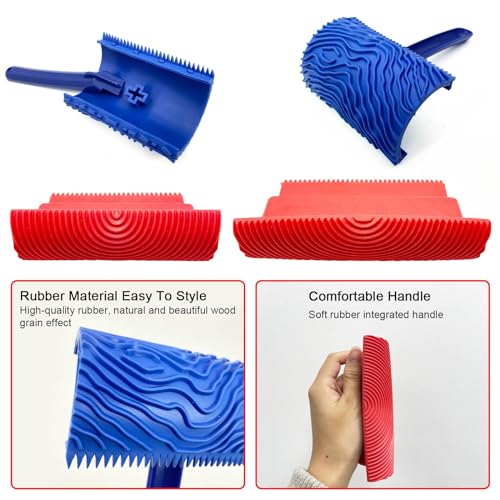 4-Pack Wood Grain Tool, Wood Graining Roller Painting Tool - size: 3pcs+1Roller