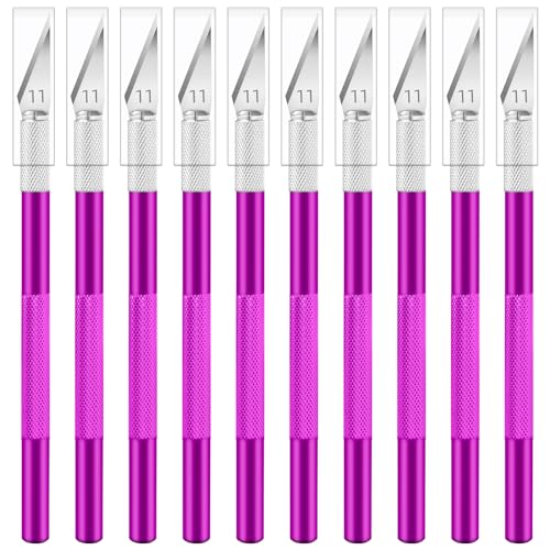 JETMORE 10 Pack Exacto Knife Set, Hobby Knife for Art Paper Crafts (Purple) - color: Purple, size: 10 Pack