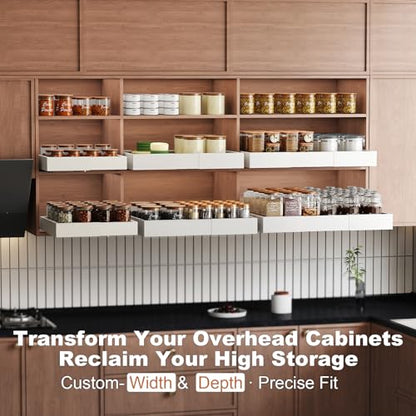 Fokyfok Pull out Cabinet Organizer,18"-25"W,10"-13"D,Expandable,Adhesive - color: White, size: (18"W-25"W)X(10"D-13"D)