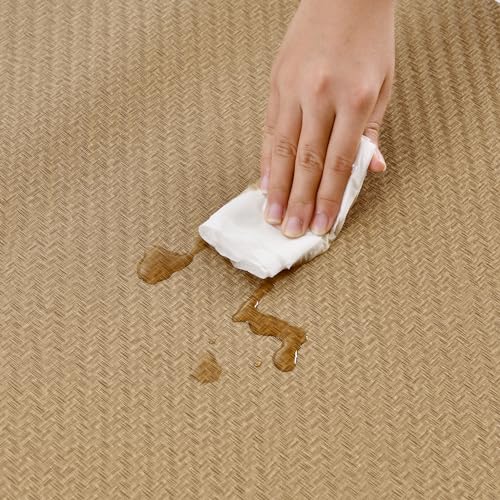 Haimin Fabric Wallpaper Textured Contact Paper Grasscloth Peel and Stick - color: Tan