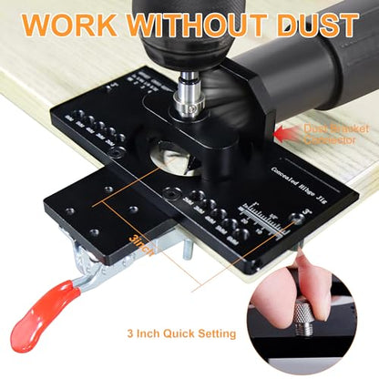 35mm Metal Concealed Hinge Jig Quick Clamp for Door Cabinet Woodworking - color: Deep Black