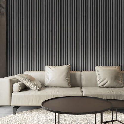 Art3d 96 x 6 Inch 3D Fluted Wood Textured Slat Wall Panels, 8-Pack, Grey - color: Grey, size: 96*6