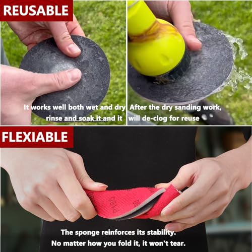 Shinboc 12 PCS 6 Inch Sanding Sponge 180 Grit, Bowling Ball Sanding Pads - color: 180grit, size: 6 Inch 12Pcs