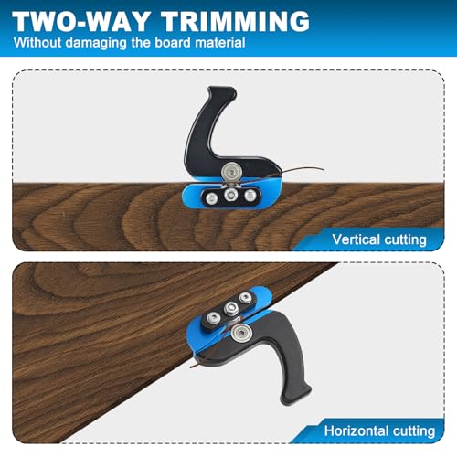 Edge Banding Trimmer Dual Offset Bearings with Roller Edge Banding Cutter for Precision Trim and Ergonomic Grip Woodworking Trimmer for Box PVC ACP Melamine Vinyl Laminate Facing