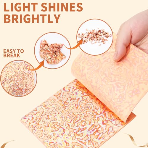 KINNO Variegated Gold Leaf Sheets 25PCS Irregular Polka Dot Pattern - color: Irregular Polka Dot