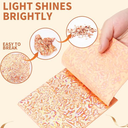 KINNO Variegated Gold Leaf Sheets 25PCS Irregular Polka Dot Pattern - color: Irregular Polka Dot