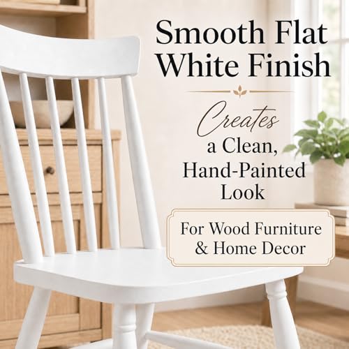 YKF Milk-Style Cabinet & Furniture Paint, White Flat Finish, 34 fl oz, Water-Based Paint for Prepared Wood Cabinet Doors, Drawer Fronts, Tables, Chairs and Shelves