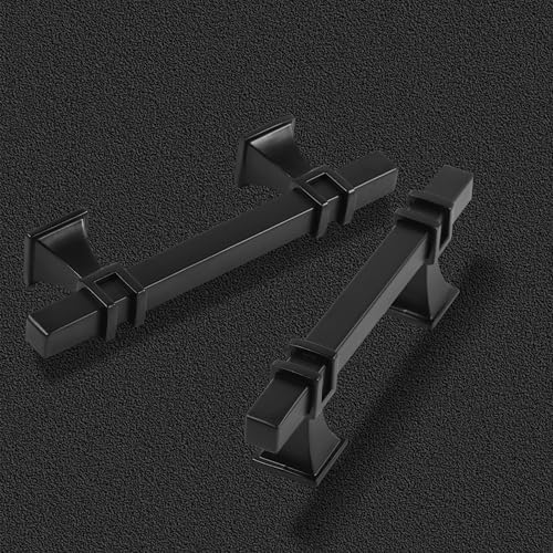 Cabinet Pulls Matte Black Cabinet Handles, 10 Pack 3 Inch Kitchen Door Cupboard Wardrobe Drawer Handles, Cabinet Hardware Bar Drawer Pulls, 76mm Hole Centers - color: Black, size: 3 inch Hole Centers Pull