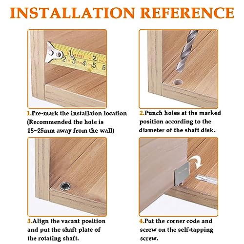 Aifeier ET 2 Sets Pivot Hinges Stainless Steel Silver Heavy Duty Concealed - color: Stainless steel silver