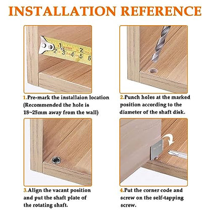 Aifeier ET 2 Sets Pivot Hinges Stainless Steel Silver Heavy Duty Concealed - color: Stainless steel silver