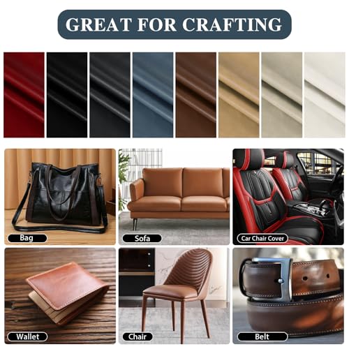 Faux Leather Fabric, Marine Vinyl Upholstery Fabric 55" x 180", 1.05mm Thick Soft Durable Synthetic Material for Sofa Chairs Bags Car Seats Furniture DIY Crafts Sewings, Blue - color: Blue, size: Pre-cut 5 Yard (54" x 180")