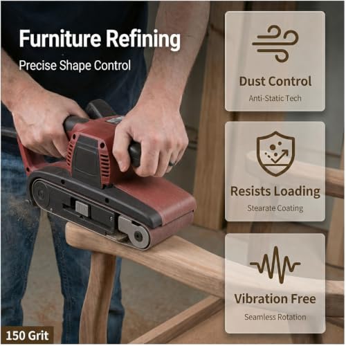 20 Pack 3 x 21 Inch Sanding Belts, 150 Grit - size: 150 Grit