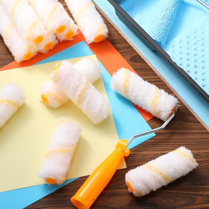 Leumoi 160 Pcs 4 Inch Paint Roller Covers with 2 Paint Roller Frame