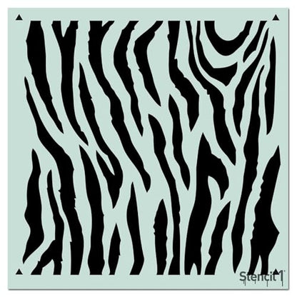 Stencil1 Zebra Pattern Stencil 11" x 11" Safari Animal Wall Decor - color: Zebra Wallpaper Pattern Stencil