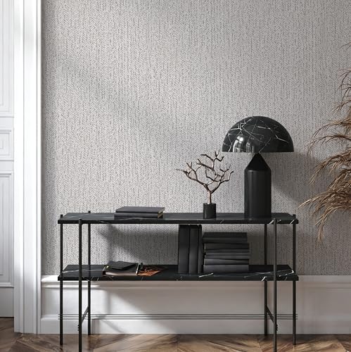 Grey Grasscloth Peel and Stick Wallpaper for Cabinets 16in x 393in - color: Gray, size: 15.7" x 393.7"