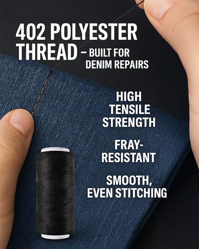 Vellostar Sewing Kit for Adults, 100-Piece Hand Sewing Needle & Thread Kit - color: Premium Black