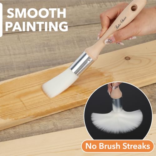 Bates- Round Paint Brush, 1 Inch, Soft Synthetic Bristles