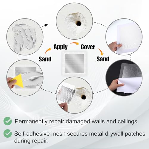 6 Pack Drywall Repair Patch, 10 X 10 Inch