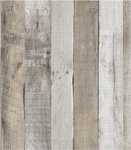 LXCREAT Wood Butcher Block Contact Paper Shiplap Peel and Stick Wallpaper - color: Gray, size: 17.5" x 118"