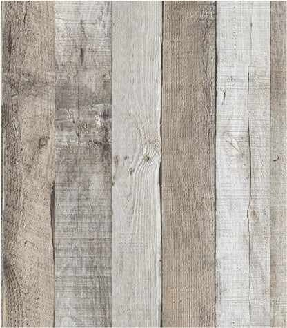 LXCREAT Wood Butcher Block Contact Paper Shiplap Peel and Stick Wallpaper - color: Gray, size: 17.5" x 118"