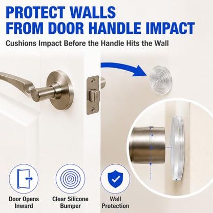 ZOMPAGO Clear Silicone Furniture Pads Cabinet Bumpers Wall Protection 8PCS - size: 8 PCS