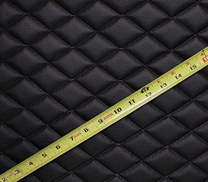 Vinyl Quilted Foam Fabric with 3/8" Foam Backing Upholstery / 52" Wide/Sold by The Yard/FABRIC EMPIRE (Black, Diamond 2" x 3") - color: Black, size: Diamond 2" x 3"