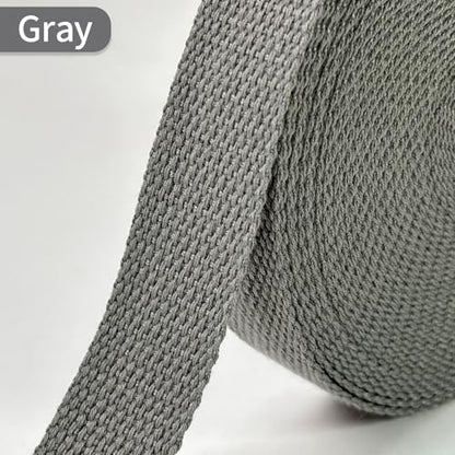 Gray Cotton Webbing 1in x 10Yards - color: Gray