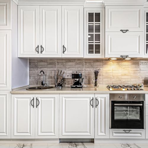 HOME EDIT Pearl Grey Cabinet Pulls Curved, 5 Inch/128 mm, 10 Pack - color: Pearl Grey, size: 5 Inch Hole Center