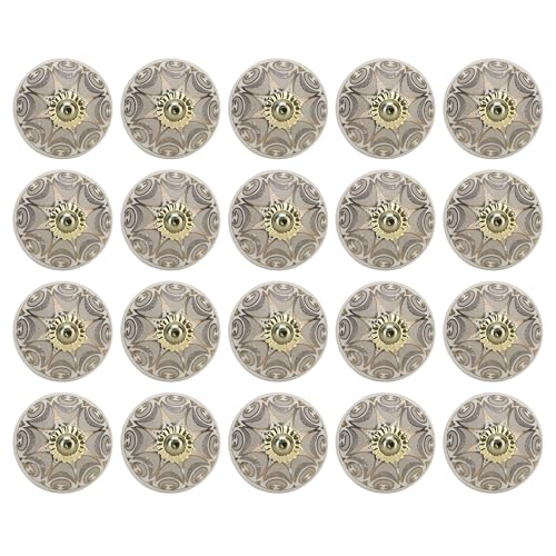 Grey Boho Ceramic Cabinet Knobs (Pack of 12)