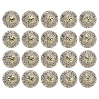 Grey Boho Ceramic Cabinet Knobs (Pack of 12)