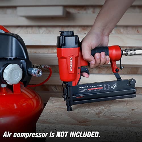 WORKPRO 2-in-1 Pneumatic Brad Nailer/Staple Gun, 18 GA