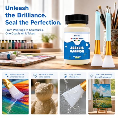 NLGUB Acrylic Varnish, Protective Topcoat, 5oz, 1 Pack - color: 1 PACK