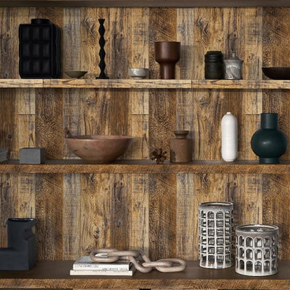 Abyssaly Wood Grain Contact Paper Peel and Stick Wood Look Wallpaper - color: Deep Brown, size: 17.7" x 118"