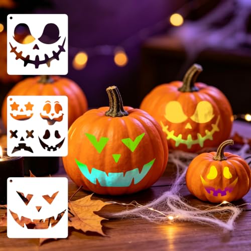 72 Pcs Halloween Stencils for Painting Set, 3*3 Inch Reusable Bat Cat Ghost Scar Painting Templates - Stencil Crafts Drawing Templates for Home Wall Murals, Canvas Wood Signs Party Supplies Decoration - style: Halloween