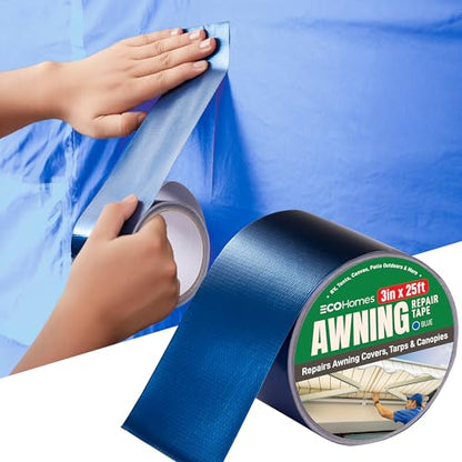 ECOHomes Awning, Tent & Canvas Repair Tape (Blue, 3 Inch x 30 Feet) - color: Blue, size: 3 Inch By 30 FT