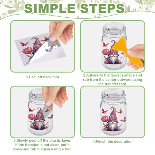 GLOBLELAND 56 Sheets Holiday Gnome Transfer Sticker for Crafts 3.9×3.6 inch - color: Gnomes