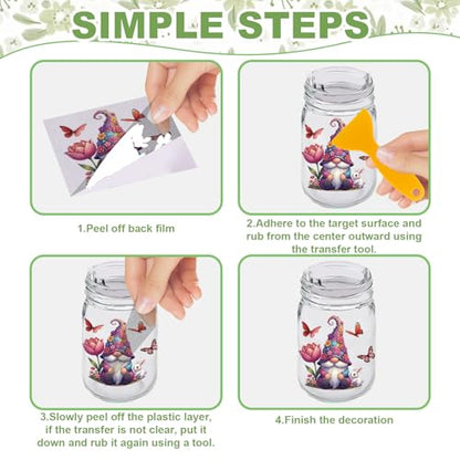 GLOBLELAND 56 Sheets Holiday Gnome Transfer Sticker for Crafts 3.9×3.6 inch - color: Gnomes