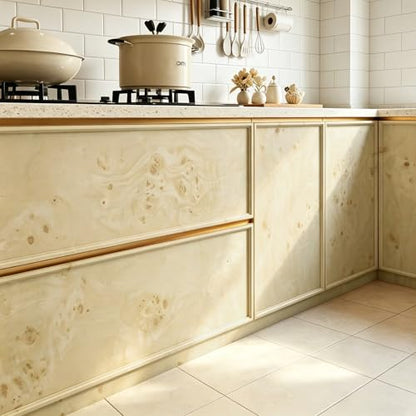 Livelynine Light Burl Wood Grain Contact Paper Peel and Stick Light Wood Contact Paper for Countertops Cabinet Wallpaper Self Adhesive Kitchen Countertop Vinyl Wrap Heat Resistant Waterproof 15.8x78.8 - size: 15.8" x 78.8"