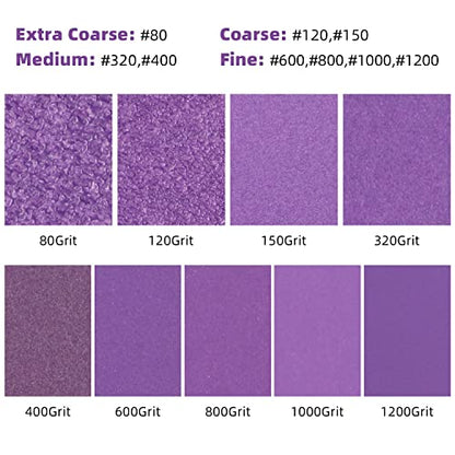 POLIWELL 320 Grit Sanding Sheets 20 PCS 9 x 11 Inch Purple Alumina - style: 320Girt