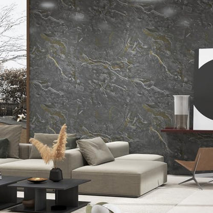 Gray Stone Marble Contact Paper Peel and Stick kitchen Counter top Wallpaper32"x354" Granite Light Brown Textured Waterproof Sticker for Barthroom Restroom Countertops Backsplash Vinyl Wrap Wall Paper - color: Grey gold, size: 32" x 354"