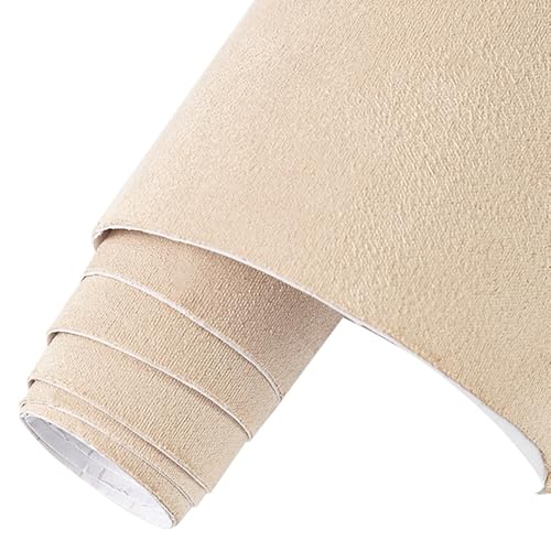 Suede Fabric Car Vinyl Wrap Sticker Sheet, 29.53"x60", Beige - color: Beige, size: 29.53" x 60"
