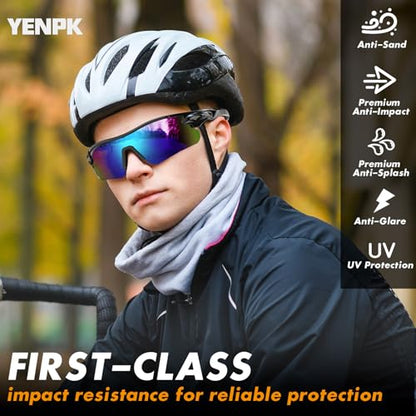 6 Pack Safety Glasses, ANSI Z87.1+UV Protective Eyewear, Impact Resistant Anti-Scratch Safety Goggles for Men Women - color: Blue Mirrored