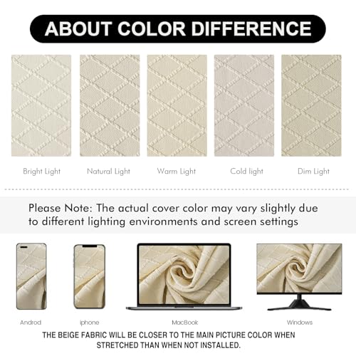 Genina Waterproof Seat Covers for Dining Room Chair Cushion Covers Set of 2 - color: Beige, size: 2 Pcs