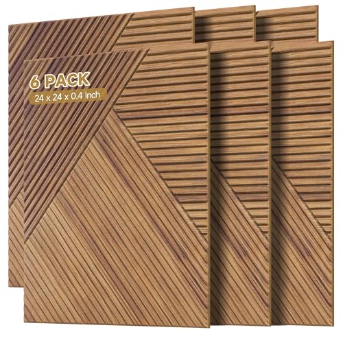 Acoustic Wall Panels,6 Pack,23.6"x23.6",Soundproof Panels,Beech - color: Beech