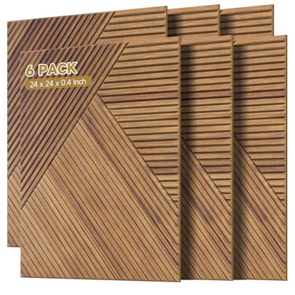 Acoustic Wall Panels,6 Pack,23.6"x23.6",Soundproof Panels,Beech - color: Beech