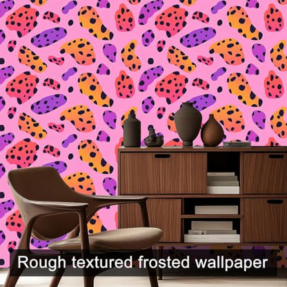 HOMETITUTE Leopard Spot Peel and Stick Wallpaper 118.1x17.7 Inch Vinyl - color: Abstract Leopard Spot