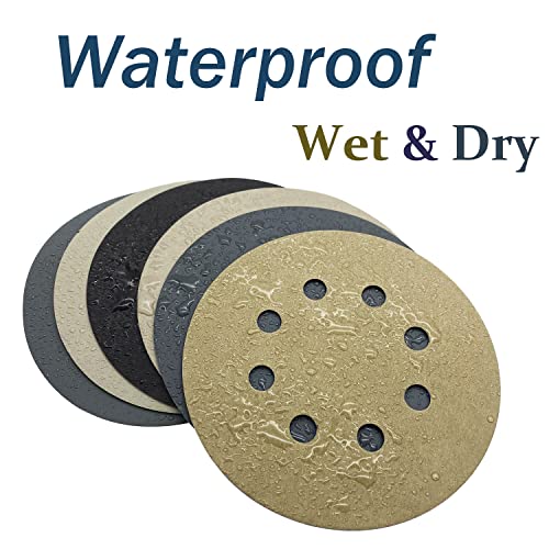 5 Inch Sanding Discs 140pcs Hook and Loop 8 Holes Wet Dry Sandpaper with 1pcs Interface Pad, Grit400 600 800 1000 1500 2000 3000 Orbital Sander Pads - style: 5in-8 hole 141pcs(Grit 400-3000)