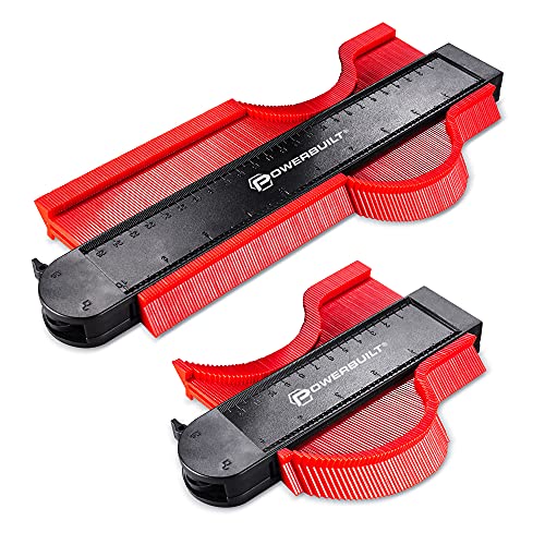 Powerbuilt 2 Piece Contour Gauge Set – 5 Inch & 10 Inch Profile Duplicator With SAE/Metric Scales – Shape Copy Tool for Tile, Flooring, Woodworking – 240353